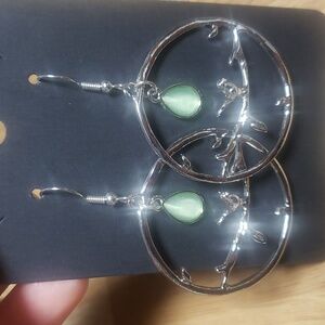 Hooped bird earrings